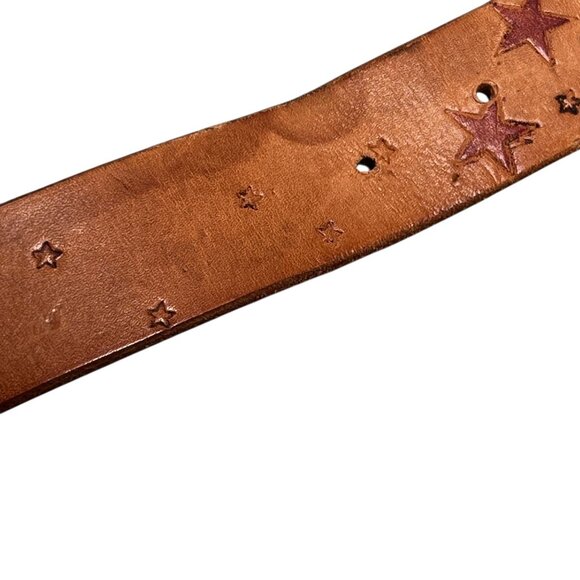 Golden Eagles NRA Belt Buckle 36 inch Leather Belt Embossed Tiger Stars USA - Picture 12 of 15